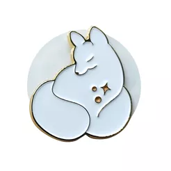 Pin metalowy - Biały lis - PINSTORY
