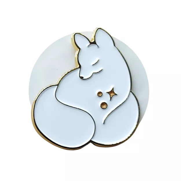 Pin metalowy - Biały lis - PINSTORY