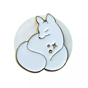 Pin metalowy - Biały lis - PINSTORY