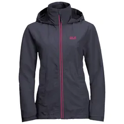 JACK WOLFSKIN Evandale Jacket Women graphite - damska kurtka przeciwdeszczowa (hardshell) - lekka