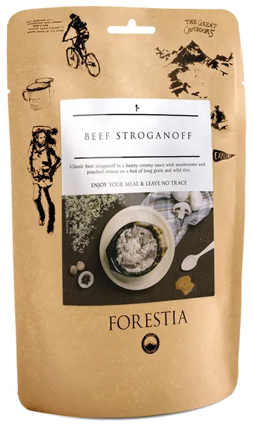 FORESTIA Strogonow wołowy w sosie śmietanowym z ryżem 350 g - danie samopodgrzewające / żywność turystyczna