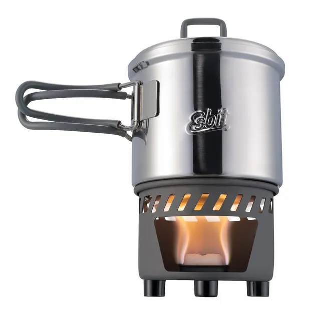 ESBIT Solid Fuel Cookset Stainless Steel 585 ml - Zestaw do gotowania na paliwo stałe ze stali nierdzewnej