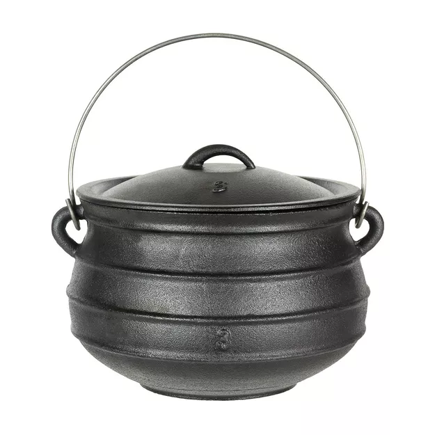 MFH Garnek / kociołek żeliwny z pokrywką 7 l  - na ognisko
