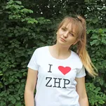 Koszulka I love ZHP biała damska
