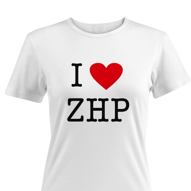 Koszulka t-shirt I LOVE ZHP biała - dla zakochanych w harcerstwie