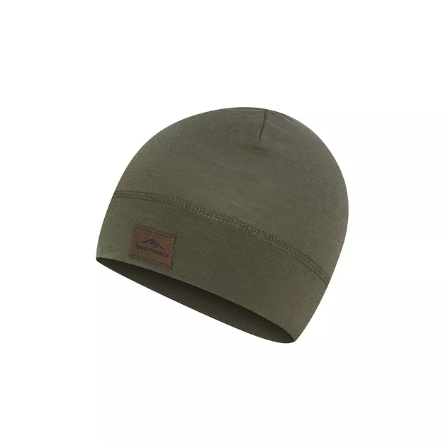 FJORD NANSEN Light Merinoull Beanie z wełny merino - oliwkowa