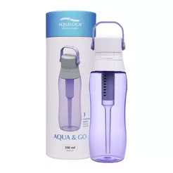 AQUALOGIS Butelka filtrująca Aqua&Go Tritan z filtrem - 500 ml - lawendowa