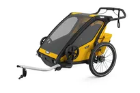 THULE Chariot Sport 2 - przyczepka rowerowa + wózek biegowy + wózek spacerowy -  Black / Spectra Yellow