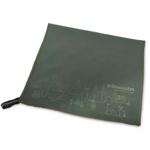 PINGUIN Micro Towel XL Map - Ręcznik szybkoschnący z mikrofibry - greenish grey
