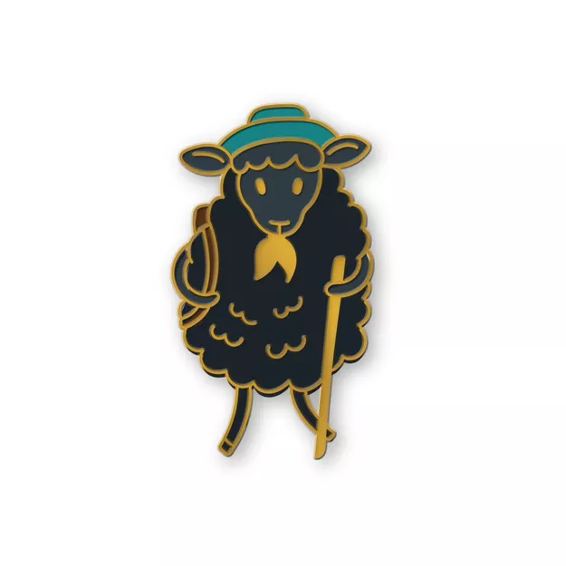 Pin metalowy - Czarna owca wędrownik - PINSTORY