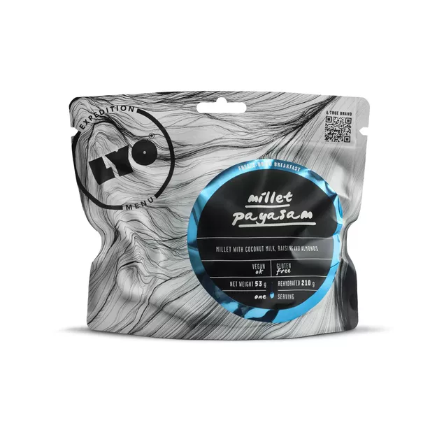 LYOFOOD liofilizat Millet Payasam - Jaglanka z rodzynkami i migdałami - 53 g / 210 g