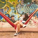 TICKET TO THE MOON Original - Burgundy / Dark Yellow - duży hamak turystyczny - 5