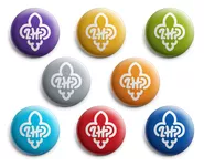 Przypinki buttony kolorowe logo ZHP