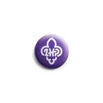 Przypinka button harcerski logo ZHP fioletowa
