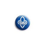 Przypinka button harcerski logo ZHP granatowa