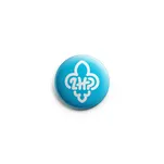 Przypinka button harcerski logo ZHP niebieska