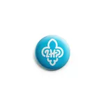Przypinka button harcerski logo ZHP niebieska