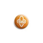 Przypinka button harcerski logo ZHP pomarańczowa