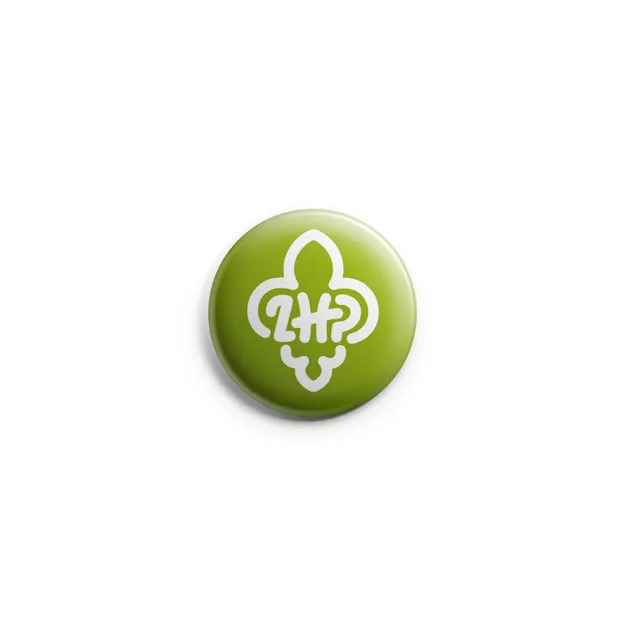 Przypinka button harcerski logo ZHP zielona