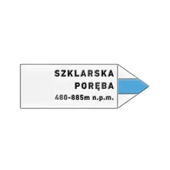 Pin metalowy turystyczny - strzałka SZKLARSKA PORĘBA - PINSTORY