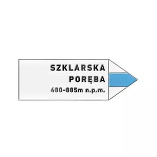 Pin metalowy turystyczny - strzałka SZKLARSKA PORĘBA - PINSTORY