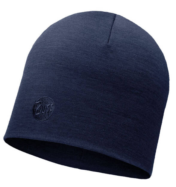 BUFF Heavyweight Merino Wool Hat Solid Denim - sportowa czapka zimowa merynosowa