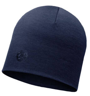 BUFF Heavyweight Merino Wool Hat Regular Solid Denim - sportowa czapka zimowa merynosowa