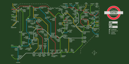 NASZE GÓRY Ręcznik szybkoschnący - metro mapa - Tatry Zachodnie (zielony)