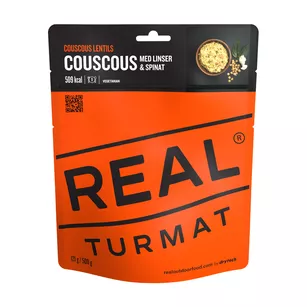 REAL TURMAT Kuskus z soczewicą i szpinakiem - danie liofilizowane - 500 g