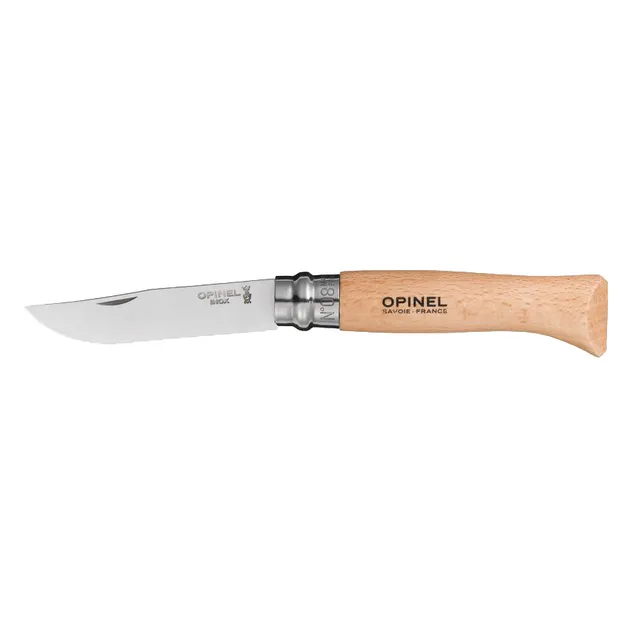 Opinel N°08 Inox Natural blister - klasyczny składany nóż