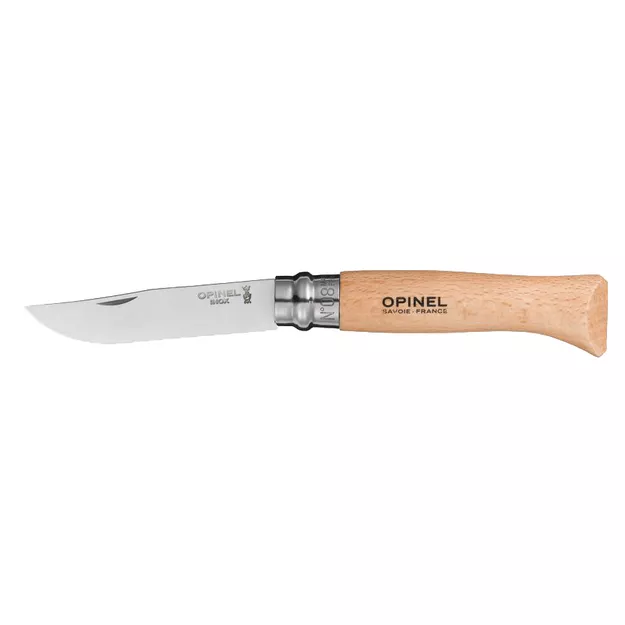 Opinel N°08 Inox Natural blister - klasyczny składany nóż