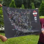 Ręcznik szybkoschnący Nasze Góry - metro mapa - Tatry Wysokie - czarny