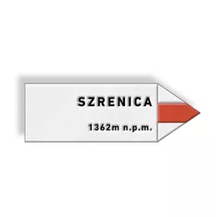 Pin metalowy turystyczny - strzałka SZRENICA - PINSTORY