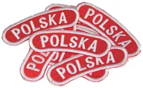 Biało - czerwona plakietka POLSKA