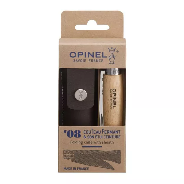 OPINEL Zestaw nóż turystyczny N°08 + etui Opinel Alpine