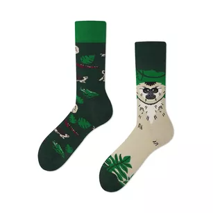 MANY MORNINGS - Giddy Gibbon - bawełniane kolorowe skarpetki - gibony