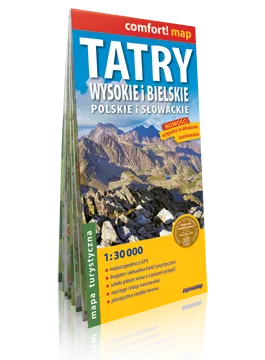 Mapa TATRY WYSOKIE I BIELSKIE, POLSKIE I SŁOWACKIE - Laminowana