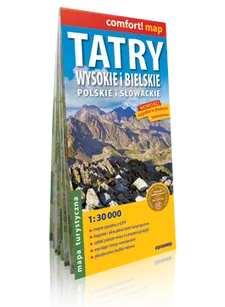 Mapa TATRY WYSOKIE I BIELSKIE, POLSKIE I SŁOWACKIE - Laminowana