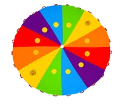 Chusta animacyjna KLANZA z 12 rzepami - płachta edukacyjna Akson - z owocami - 2