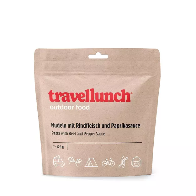 TRAVELLUNCH Makaron z wołowiną w sosie paprykowym - 575 g - danie liofilizowane