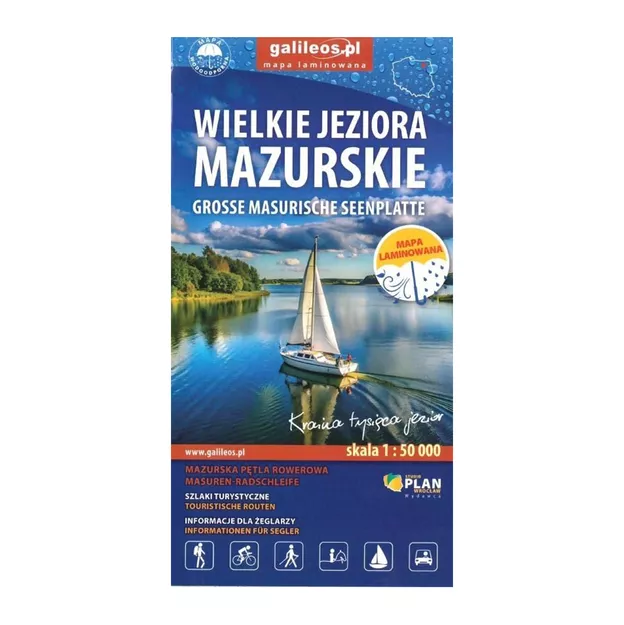 GALILEOS mapa turystyczna - Wielkie Jeziora Mazurskie - laminowana