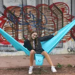 TICKET TO THE MOON Compact - Turquoise - klasyczny hamak turystyczny - 5