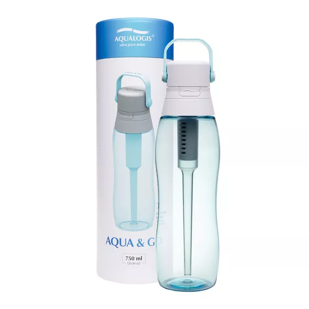 AQUALOGIS Butelka filtrująca Aqua&Go Tritan z filtrem - 750 ml - Sky Blue