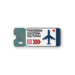 Pin metalowy - Bilet lotniczy 2 - PINSTORY
