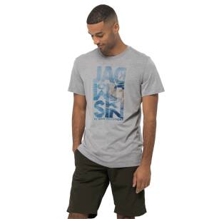 JACK WOLFSKIN Atlantic Ocean T Men - slate grey - męska koszulka z printem