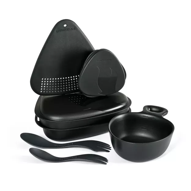 LIGHT MY FIRE MealKit Outdoor 2.0 - slatyblack - Zestaw naczyń turystycznych z bio plastiku