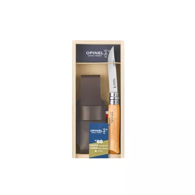 OPINEL Zestaw nóż turystyczny N°08 Carbon + etui