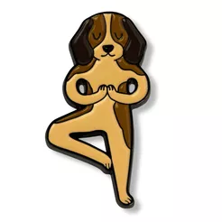 Pin metalowy - Pies yoga 1 - PINSTORY