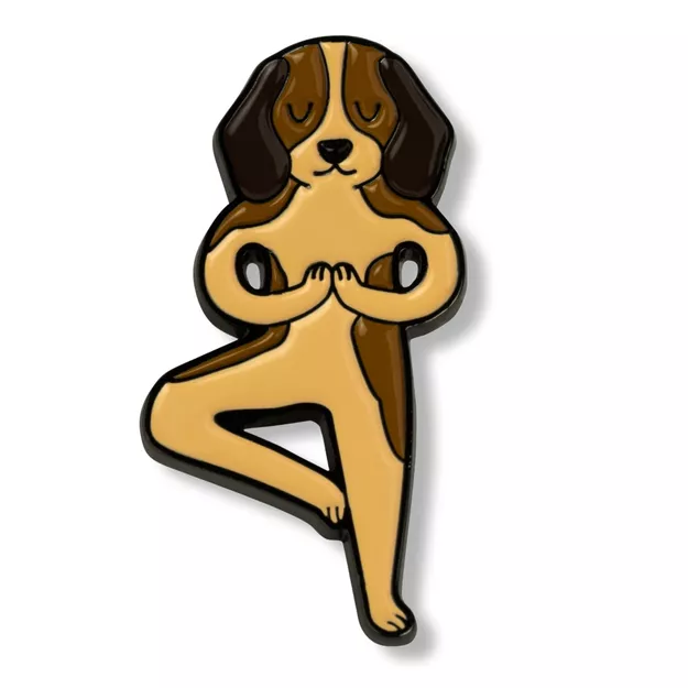 Pin metalowy - Pies yoga 1 - PINSTORY