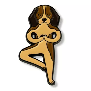 Pin metalowy - Pies yoga 1 - PINSTORY